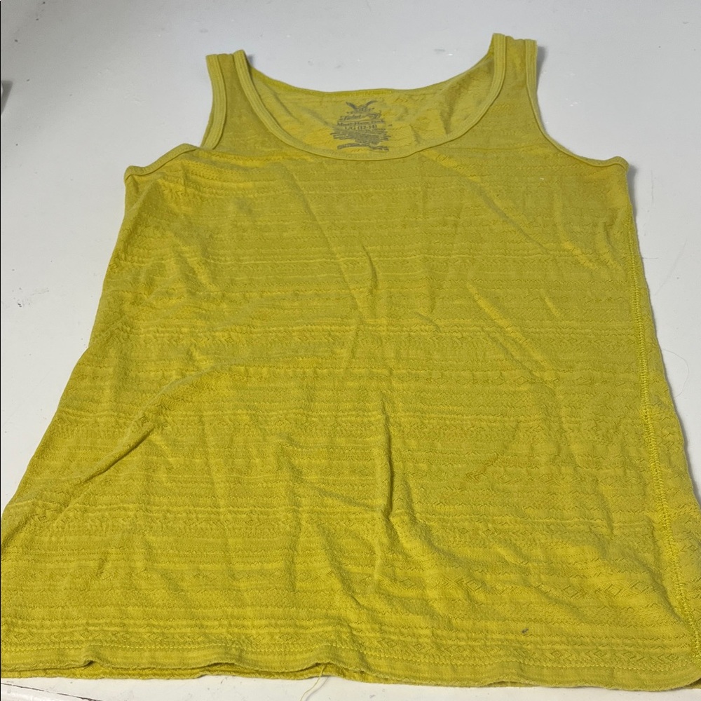Faded Glory Large Must Have Yellow Textured sleeveless Tank Top